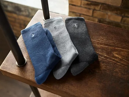 Vista 3 de POLO RALPH LAUREN Men's Classic Embroidery Big Pony Crew Socks-3 Pair Pack-Casual Mock Rib & Engineered Arch Support