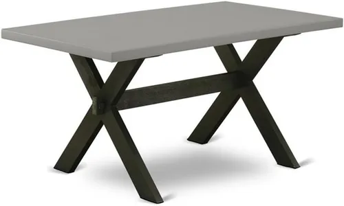 Vista 36 de East West Furniture VT026 Mesa de comedor estilo V – una mesa de cocina rectangular con patas elegantes, 36 x 60 pulgadas, multicolor