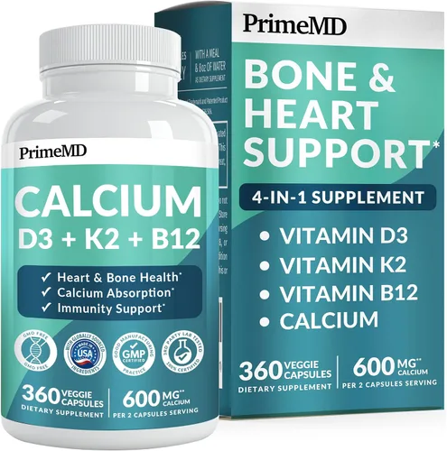 Vista 11 de Suplementos de calcio 4 en 1 para mujeres y hombres - Suplemento de calcio con vitamina D3 K2 5000 UI, 601 mg por porción - Sin gluten, apto
