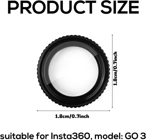 Vista 2 de lasuroa 2 protectores de lente para Insta360 Go 3, protector de lente de vidrio impermeable de alta definición, accesorios de cámara compatibles