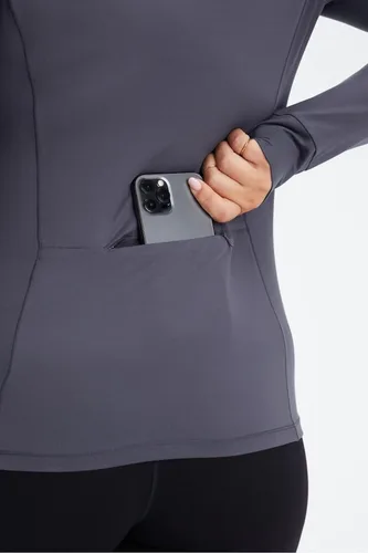 Vista 3 de Fabletics Phoenix - Media capa con cremallera para mujer, correr, senderismo, ropa deportiva, atletismo, pista, suéter, bolsillo con cremallera