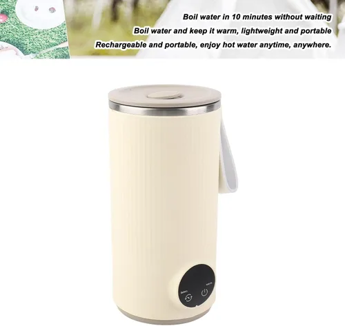 Vista 5 de Estink Hervidor eléctrico portátil, caldera de agua de viaje recargable por USB con agitador y calefacción 55C, batería de litio de 2 x 3000 mAh