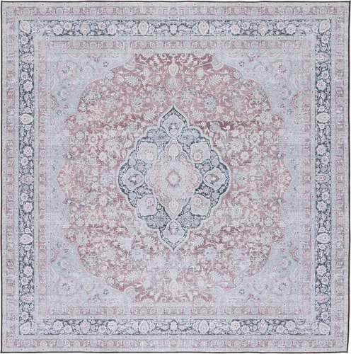 Vista 8 de SAFAVIEH Alfombra lavable de la colección Tucson, redonda, de 6 pies, resistente a la corrosión y salvia, antideslizante, ideal para zonas de alto