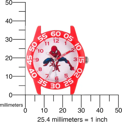 Vista 5 de Marvel Spider-Man - Reloj analógico de cuarzo 3D para niños, Azul Patchwork, Movimiento de cuarzo