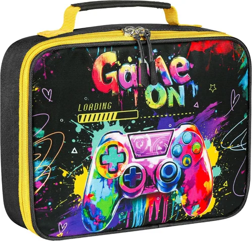 Vista 10 de Lonchera para niños, bonita bolsa de almuerzo aislada para niños, lonchera escolar impermeable, regalo para adolescentes y adultos, bolsa