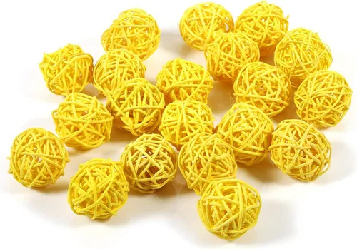 Vista 10 de Bolas decorativas para centros de mesa, 20 unidades, mini bolas de mimbre de ratán, relleno de orbes para decoración del hogar, pájaros, loros