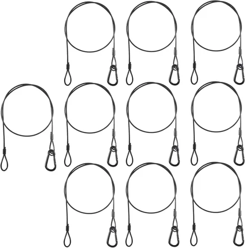 Vista 8 de MFL. Cables de seguridad para luces de escenario, carga de 110 libras, cuerda de seguridad de acero inoxidable de 31.5 pulgadas para luces