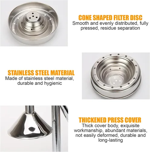Vista 3 de Heavy-Duty Stainless Steel Manual Juicer, Cast Iron Hand Press Squeezer for Fresh Lemonade & Orange Juice, Essential Home Kitchen Tool (Green)