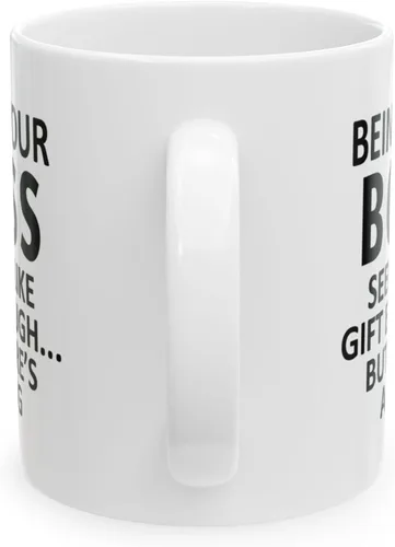Vista 3 de Funny Boss Gift Mug for Birthday Christmas 11oz Coffee Cup Being Your Boss Is Gift Enough But Here’s a Mug