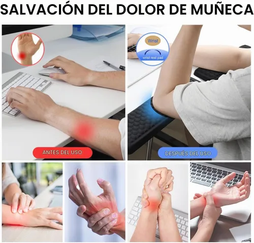 Vista 6 de JIKIOU Reposacoditos en forma de L para escritorio, almohadilla de espuma viscoelástica con soporte antideslizante para codo, paquete de 2 cojines