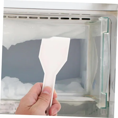 Vista 6 de Beaupretty Raspador de hielo para refrigerador, pala de plástico con agujero para colgar, congelador de mano, removedor de hielo para cocina y uso