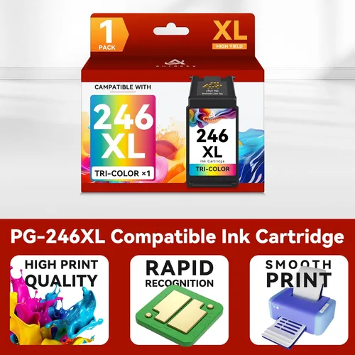 Vista 4 de Cartucho de tinta de color 246XL compatible con Cannon CL-246 246 XL CL-246XL para Canon PIXMA TR4520 TS302 MG2525 TR4527 TS3322 MG3022 MX490 TS202
