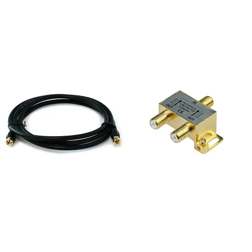 Vista 11 de Monoprice RG6 Quad Shield CL2 - Cable coaxial con conector tipo F para televisión, 1.5 pies