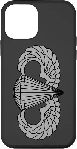 Vista 15 de Insignia básica de paracaidista para iPhone 14, alas de salto aerotransportadas, funda gris