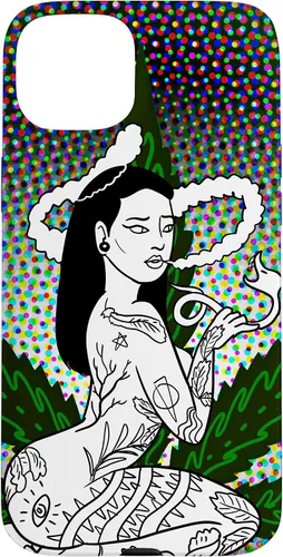 Vista 9 de iPhone 16 Weed Smoking Babe Marihuana Cannabis Smoke Stoner 420 Estuche de regalo