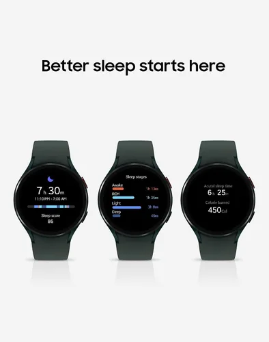 Vista 3 de SAMSUNG Galaxy Watch 4, reloj inteligente de 1.732in con monitor ECG para salud, fitness, correr, ciclos de sueño, detección de caídas GPS, versión