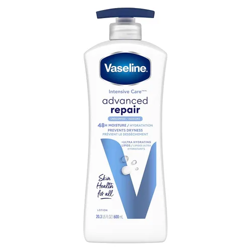 Vista 8 de Vaseline Intensive Care Advanced Repair Loción corporal sin fragancia Paquete de 2 unidades de 10 onzas cada uno