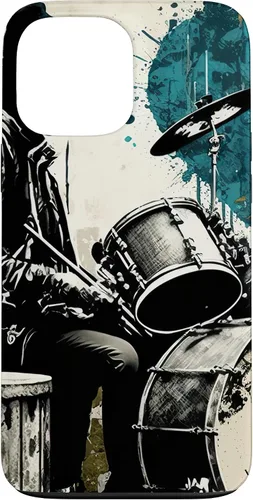 Vista 24 de Black White Drummer Music Lover Drumming Drummer Graphic Case for iPhone 17