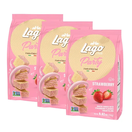 Vista 25 de Gastone Lago Party Wafers, capuchino, 8.82 onzas, galletas italianas de oblea con relleno de crema con sabor a capuchino, verificado sin OMG
