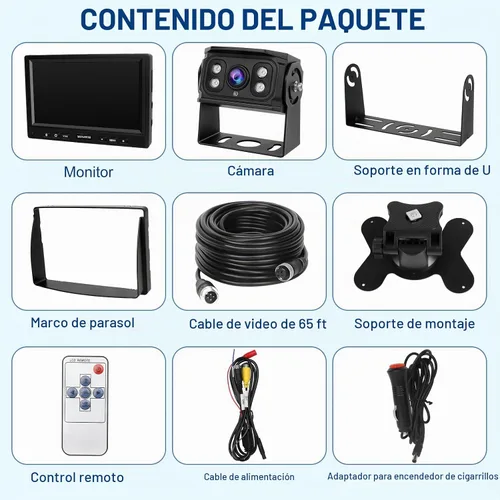 Vista 8 de Cámara de respaldo para camión RV con AHD 1080P 7 "Monitor+Kit de cámara