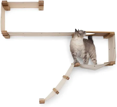 Vista 11 de CatastrophiCreations Play - Hamaca para gatos y centro de actividades de escalada - Árbol de gato montado en la pared