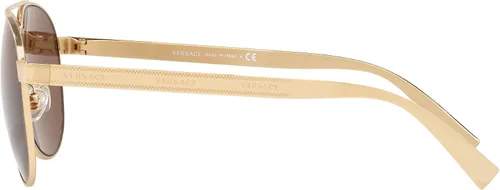 Vista 2 de Versace Gafas de sol para hombre marco dorado lentes marrón oscuro 2283in Oro
