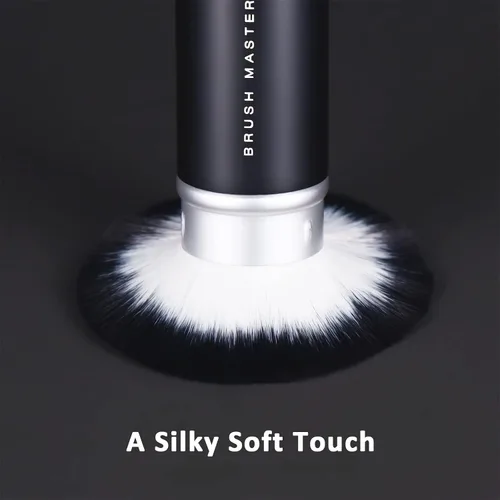 Vista 3 de Brocha de maquillaje retráctil Kabuki para rubor, bronceador, base, polvo, cepillo cosmético facial de viaje Negro