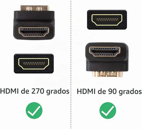 Vista 3 de Cable Matters Combo-Pack Adaptador HDMI de ángulo recto 4K, 90/270 grados