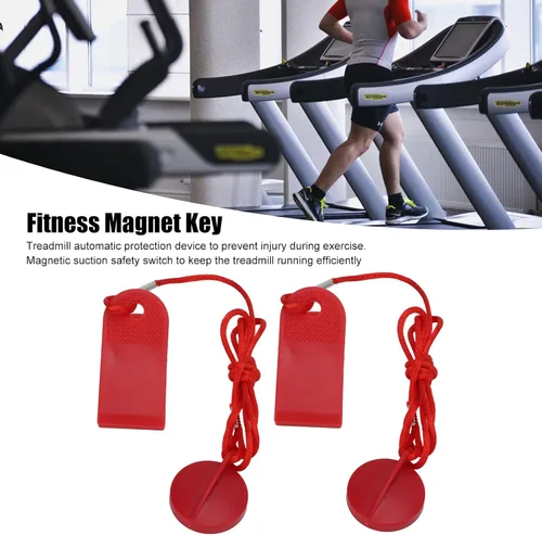 Vista 4 de Pilipane Cinta de correr universal con imán de seguridad, cinta de correr universal, bloqueo magnético de parada de emergencia, accesorios