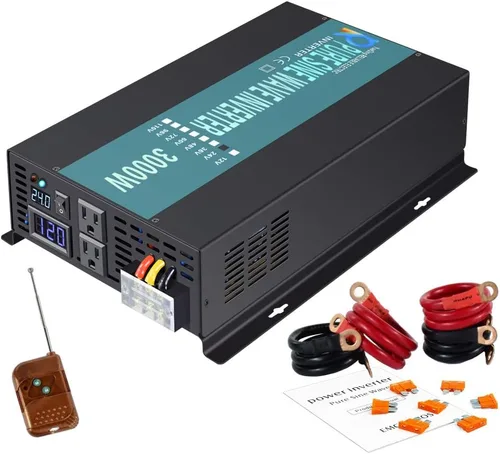 Vista 10 de WZRELB Onda sinusoidal pura de potencia completa 12V a 120V DC a CA inversor de corriente (RBP500S)