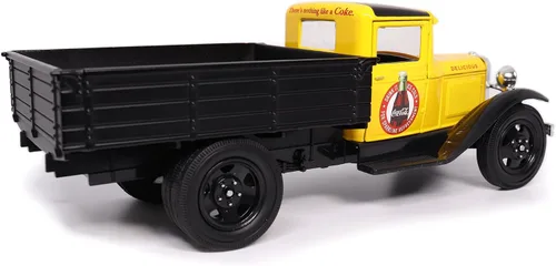 Vista 7 de Motor City Classics Coca-Cola Diecast coleccionable Ford Modelo AA 1931 (versión amarilla) escala 1:24 424023 con licencia