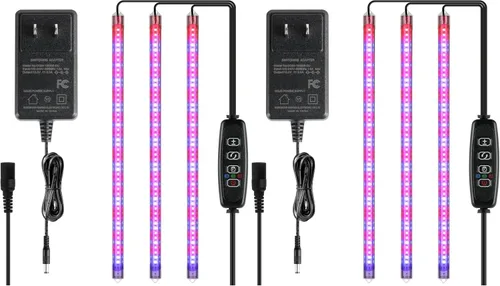 Vista 9 de iPower Luces LED de cultivo de 40 W con tiras de luz de cultivo de plantas de espectro completo para plantas de interior con temporizador
