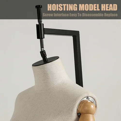 Vista 3 de Adjustable Dress Form Mannequin with Black Metal Stand - Ideal Tailor Dummy for Sewing, Jewelry Display & Photography - Perfect for Men's Fashion
