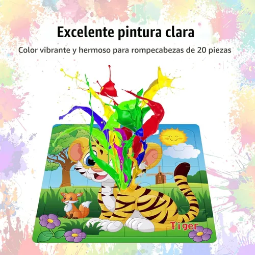 Vista 4 de Rompecabezas para niños de 3 a 5 años, juguetes de madera Montessori, aprendizaje educativo, juegos preescolares para niños y niñas de 3, 4, 5 años
