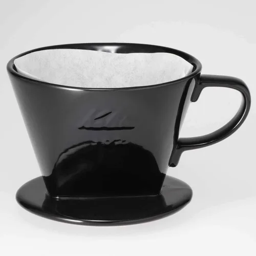 Vista 3 de Kalita Gotero de café de cerámica (negro) para 2-4 tazas (#02005)