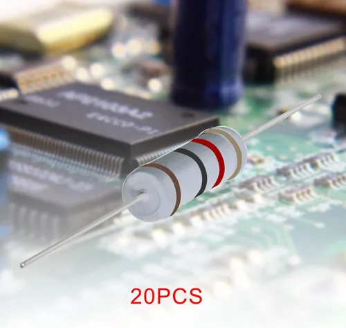 Vista 3 de Resistencia de película de óxido metálico de 1K Ohm, ± 5% de tolerancia de alta precisión de 5 vatios para circuito electrónico, resistencia
