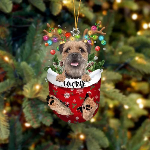 Vista 112 de Adorno de Navidad personalizado para perro Airedale Terrier en bolsillo de nieve, adorno para árbol de Navidad, idea de regalo para amantes