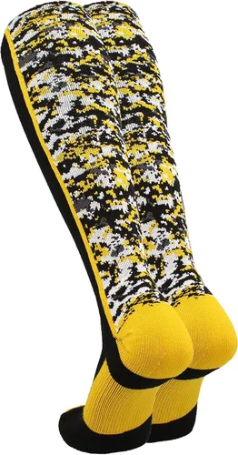 Vista 2 de TCK Calcetines de béisbol para jóvenes, niños u hombres, con diseño de camuflaje digital y longitud hasta por encima de la pantorrilla