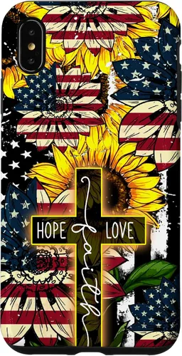 Vista 11 de Funda para iPhone 16 Sunflowers Faith Hope Love Jesus Cross Christian