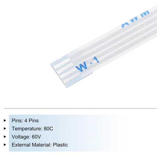 Vista 4 de uxcell Cable plano flexible, 30 mm, 1 mm de distancia entre conductores, 4 pines, cables FPC y FFC de cinta flexible para televisor LCD, audio