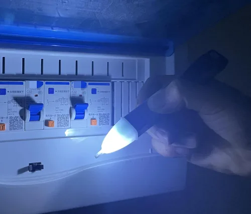 Vista 3 de Herramientas de prueba de voltaje sin contacto, linterna LED, alarma de zumbador, lápiz detector de voltaje CA, rango de prueba 60V - 1000V