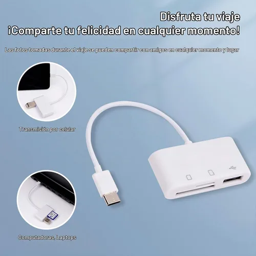 Vista 5 de [Paquete de 2] Lector de tarjetas SD para Android, adaptador de tarjeta micro SD a USB, lector de tarjetas SD USB C para lector de tarjetas