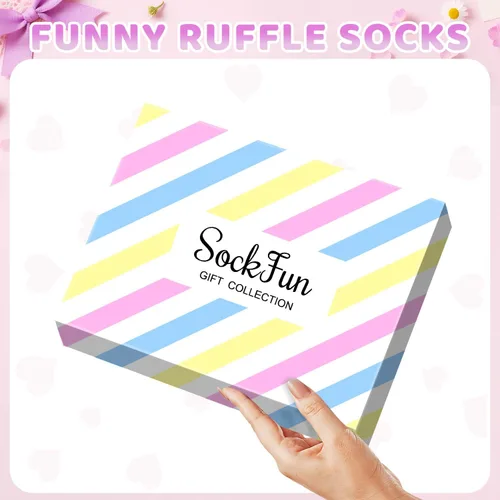 Vista 10 de sockfun Calcetines con volantes para bebé, calcetines de encaje con volantes para niños pequeños y niñas