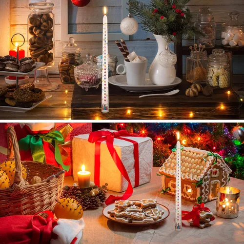 Vista 5 de Vela de Adviento de Navidad, cuenta regresiva, calendario de Adviento de tres sabios, 12 pulgadas