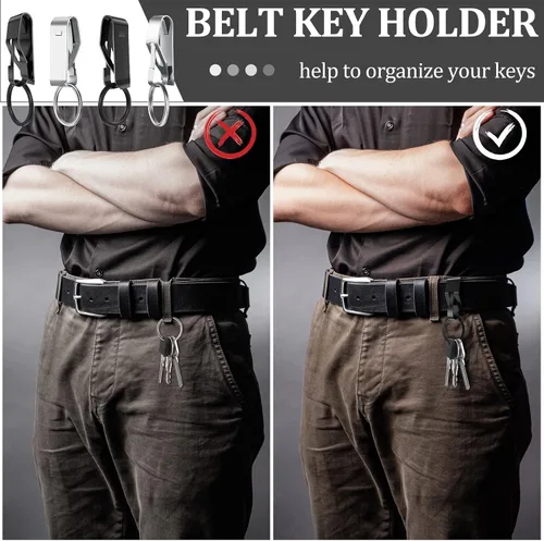 Vista 4 de Moxweyeni 4 piezas de clip para llaves de cinturón, llavero de metal de seguridad, anillo de clip para hombres, suministros de oficina en casa