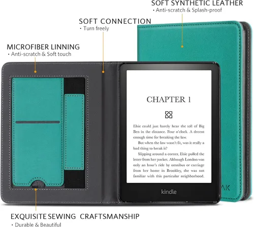 Vista 4 de CoBak - Funda con soporte para lector de libros electrónicos de 6.8 pulgadas - Funda con función de encendido y apagado automático, ranura