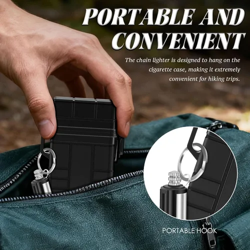 Vista 3 de X-LIGHTER Estuche impermeable para cigarrillos tamaño King de los años 100, con 2 piezas de encendedor permanente, fundas multifunción
