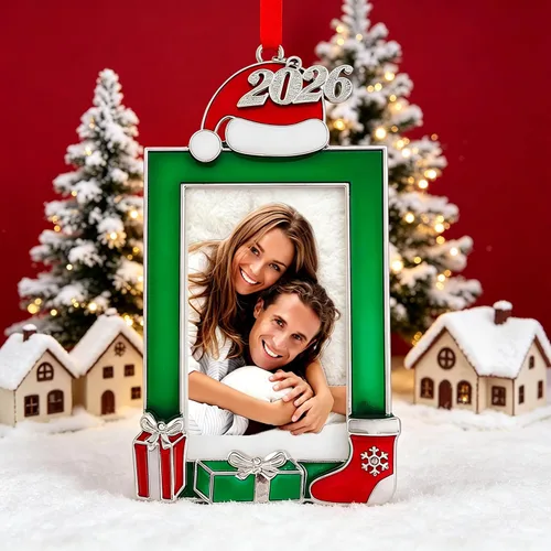 Vista 4 de FKOG 2025 Adornos de Árbol de Navidad con Marco de Fotos, Adornos Colgantes de Árbol de Navidad para Familia, Personas Mayores, Deportes, Escuela