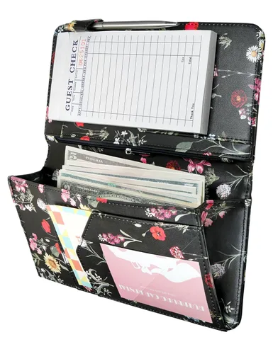 Vista 19 de Libreta para servidores con bolsillo con cremallera y cierre magnético, libreta de servidor, libro para camarera, libro de servicio con bolsillo