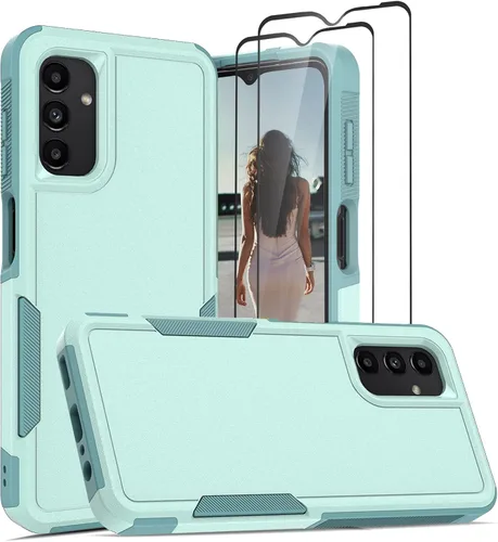 Vista 39 de Jeylly Funda compatible con Samsung Galaxy A12, Samsung Galaxy A12 con protector de pantalla de vidrio templado, protección contra caídas de grado